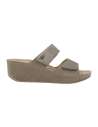Sandália Senhora ABERDEEN' 24 WEDGE 2 STRAPS Printed Suede+Suede Womens Taupe